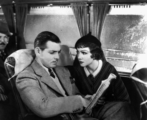 Clark Gable and Claudette Colbert in 'It Happened One Night' (1934).
